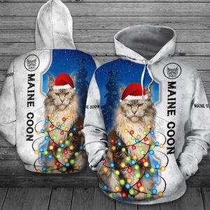 Maineoon Blue And White Amazing Design 3D Printed Sublimation Hoodie