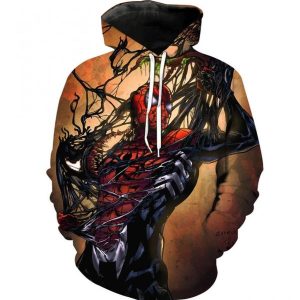 Marvel Venom Spiderman 3D Printed Long Sleeve Hoodie