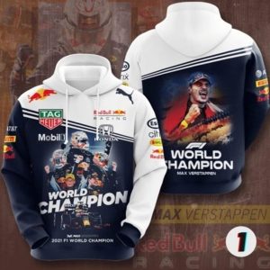 Max Verstappen 2021 Formula 1 World Champion Signature Hoodie All Over Print 3D