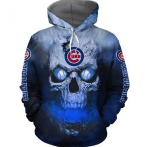 Men Women Chicago Cubs 3D Skull Hoodie