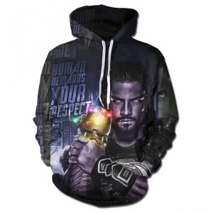 Mens Wrestler Roman Reigns Graphic 3D Printing Hoodie