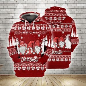 Merry X-Mas Let It Snow Hoodie 3D