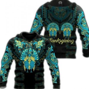 Mexican Aztec Mayan Turkey Thanksgiving Hoodie 3D