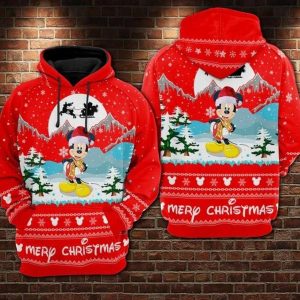 Mickey Disney Merry Christmas 3D Hoodie