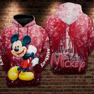 Mickey Mouse Disney Castle Snow All Over Printed Custom 3D  Hoodie