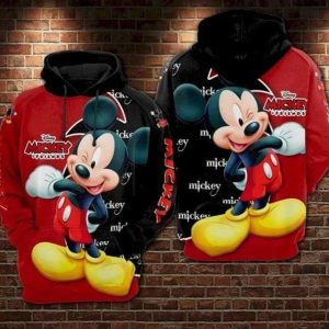 Mickey Mouse Disney Red All Over Printed Custom 3D Hoodie