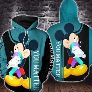Mickey Mouse Disney You Matter All Over Printed Custom 3D Hoodie