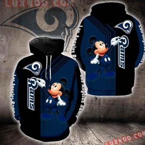 Mickey Mouse Nfl Los Angeles Rams 3d Hoodies