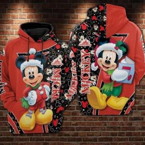 Mickey Mouse Read Book Movie Merry Christmas Disney For Man And Women 3D Hoodie