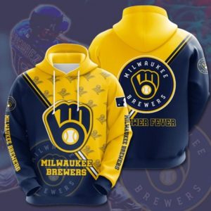 Milwaukee Brewers Yellow Hoodie 3D