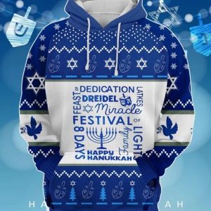Miracle Festival Happy Hanukkah Christmas Hoodie
