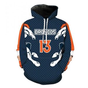 NFL 3D Denver Broncos Hoodies