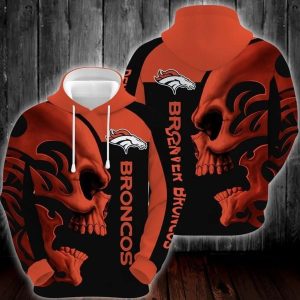 NFL Denver Broncos Skull Hoodie
