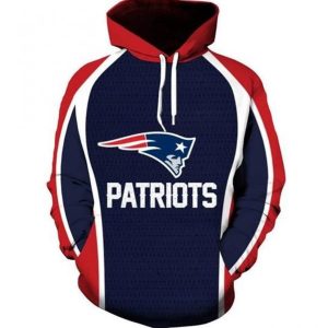 NFL Football New England Patriots 3D Hoodie Sweatshirt Jacket Pullover