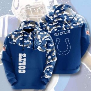 NFL Indianapolis Colts Camouflage Football Team 3D Hoodie