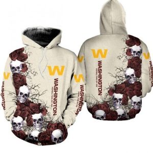 NFL Washington Football Team Limited Edition All Team Skulls Roses 3D Hoodie