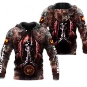 NFL Washington Football Team Skeleton Hoodie 3D