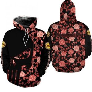 NFL Washington Football Team Skull And Flowers Hoodie 3D