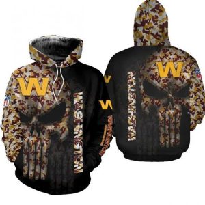 NFL Washington Football Team Skull For Mens And Womens NFL Gift For Fan 3D Hoodie