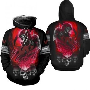 NFL Washington Football Team Skulls Devil Skeleton NFL Gift For Fan 3D Hoodie
