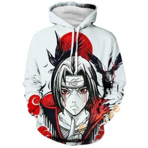 Naruto Print Pullover With Front Pocket Sku128 Hoodie 3D