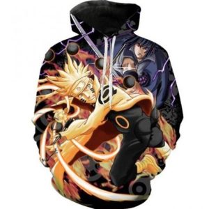 Naruto and Sasuke 3D Printed Shippuden Anime Hoodie