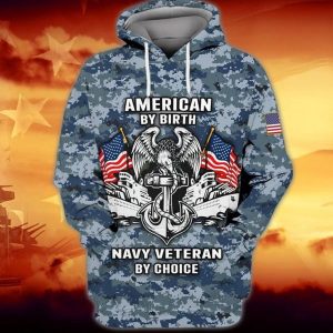 Navy Veteran 3D All Over Print  Hoodie