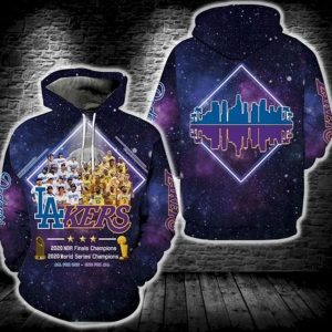 Nba Los Angeles Dodgers-Los Angeles Lakers Champions Galaxy Full Printing 3D Hoodie