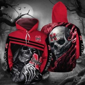 Nebraska Huskers Maiden Skull Fan 3d Hoodie