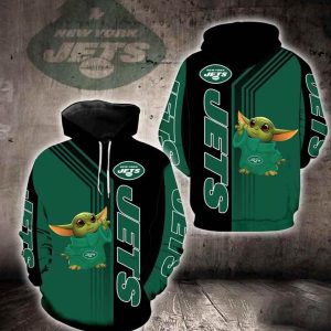 New York Jets Baby Yoda Green New Full 3D Hoodie