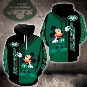 New York Jets Mickey Mouse New 3D Hoodie