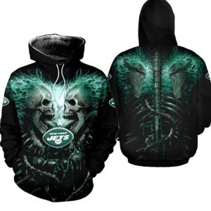 New York Jets Skeleton All Over Print Nfl Gift For Fan 3d Hoodie