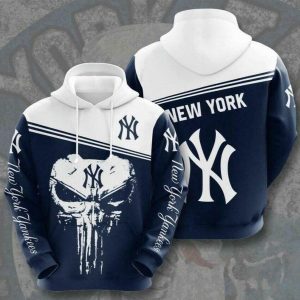 New York Yankees Skull 3D All over Print Premium Hoodie