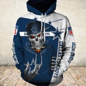 Nfl Dallas Cowboys Skull Men And Women 3d Hoodie