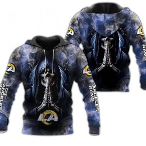 Nfl Los Angeles Rams Team Skeleton 3D Hoodie