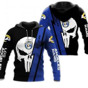 Nfl Los Angeles Rams Team Skull  3D Hoodie