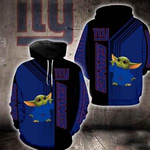 Nfl New York Giants Baby Yoda Green 3d Hoodie