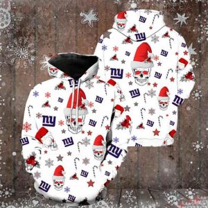 Nfl New York Giants Christmas Skull 3d Hoodie
