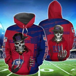 Nfl New York Giants Hiphop Skeleton 3d Hoodie