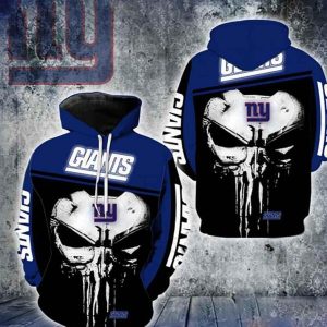 Nfl New York Giants Punisher Skull 3d Hoodie