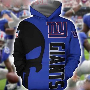 Nfl New York Giants Skull 3d Hoodie