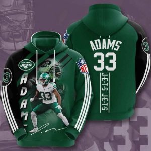 Nfl New York Jets 3d Hoodies Adams 33