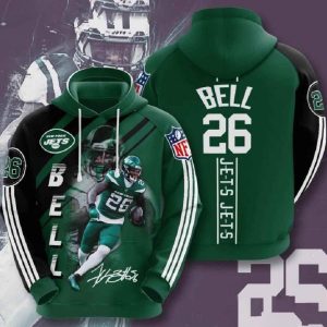 Nfl New York Jets 3d Hoodies Bell 26
