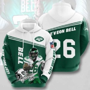 Nfl New York Jets 3d Hoodies Bell