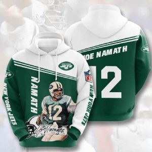 Nfl New York Jets 3d Hoodies Namath