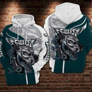 Nfl Philadelphia Eagles Hell Dog 3D Full Printing Hoodie
