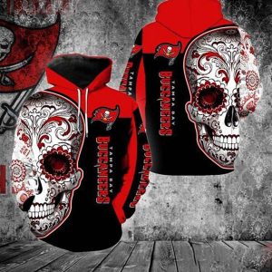 Nfl Tampa Bay Buccaneers Skull Hoodie 3D