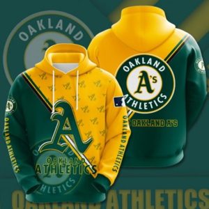 Oakland Athletics Yellow Green Hoodie 3D