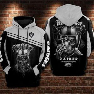 Oakland Raiders NFL Football Black Sun Day 3D Hoodie