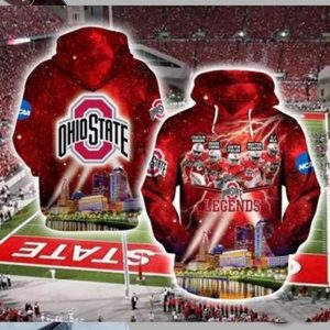 Ohio State Buckeyes 3d Printed Hoodie Zipper Hoodie